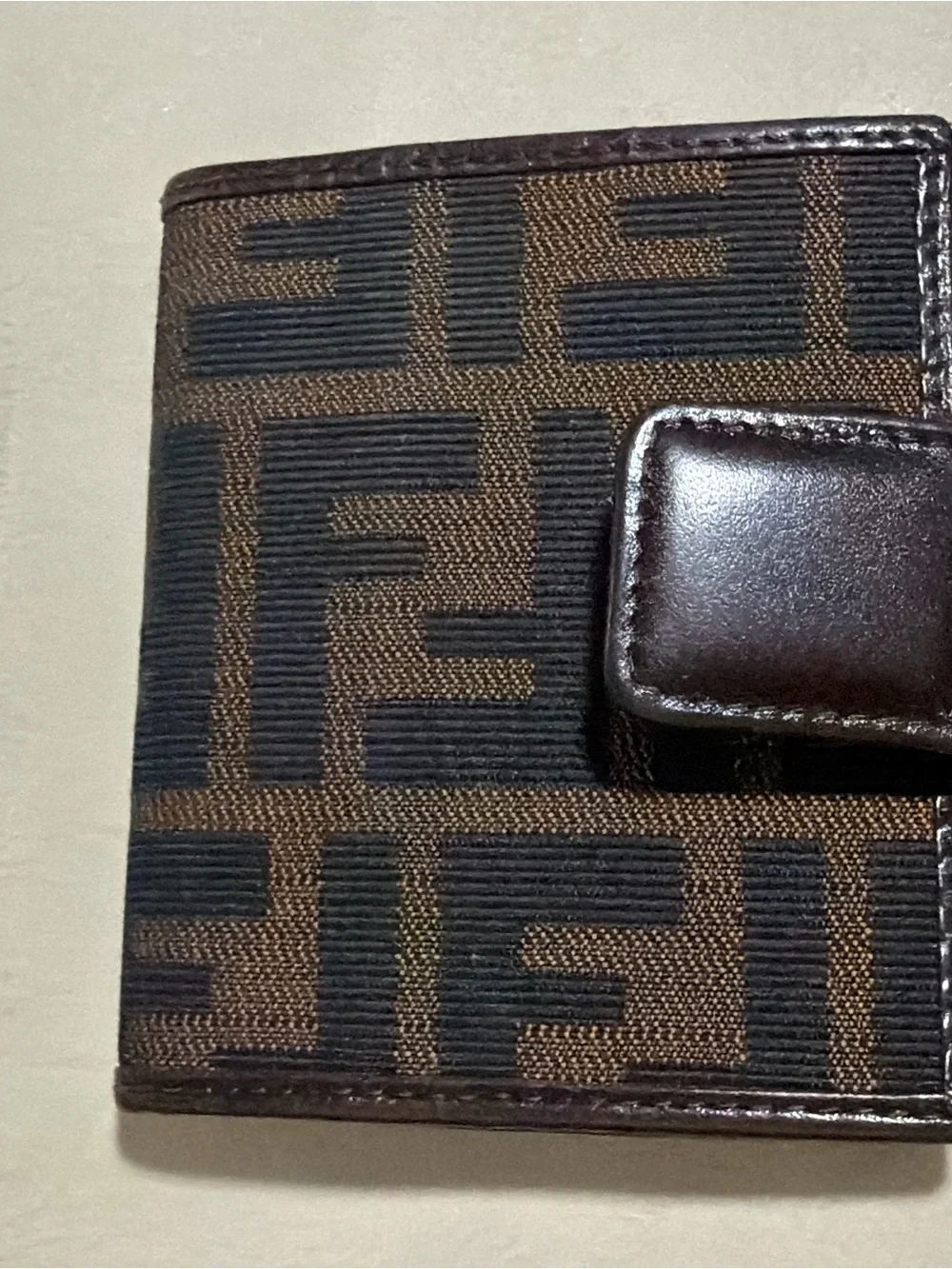 Fendi Black and Brown FF Motif Bifold cards holder authentic